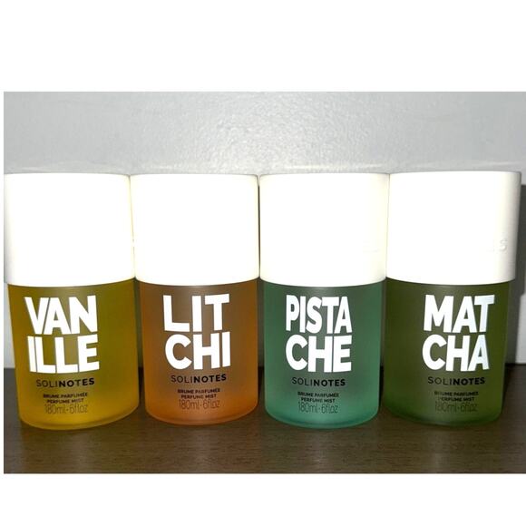 Solinotes Perfume Mist Set 6oz (4-Pack) – Vanilla, Litchi, Pistachio, Matcha - Picture 1 of 5
